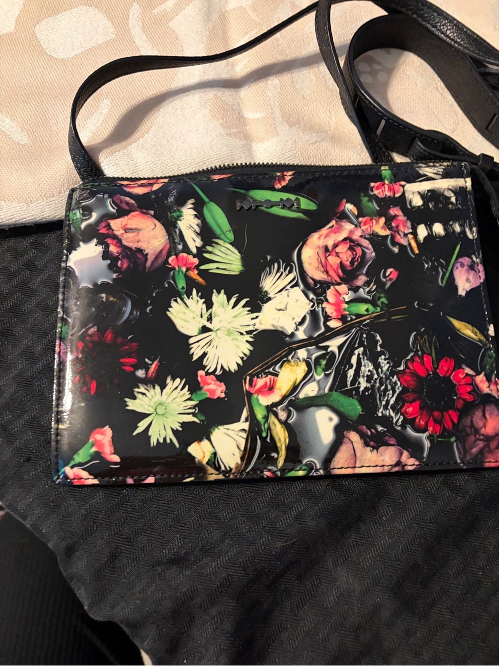 alexander mcqueen Floral Crossbody   9x7”